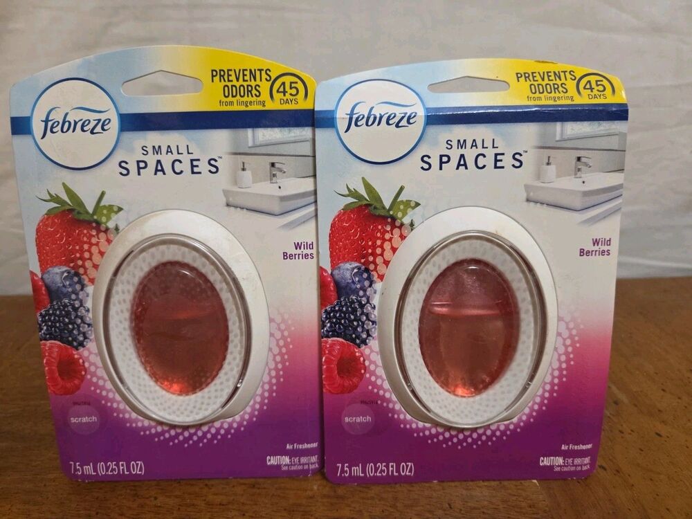 Febreze Small Spaces Wild Berries Air Freshener 0.25 oz Lot Of 2 45 Days New